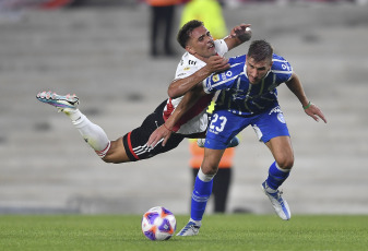 Buenos Aires, Argentina.- In the photos taken on March 12, 2023, during the meeting between River Plate and Godoy Cruz at the Monumental Stadium. River Plate beat Godoy Cruz 3-0 in the Monumental with Lucas Beltrán as a figure and scorer, obtaining his third triumph and becoming the only escort of the Liga Tournament, which has San Lorenzo as leader.